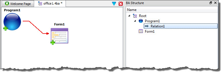 This figure is a screen shot of a relationship being defined between the Program and the Module.