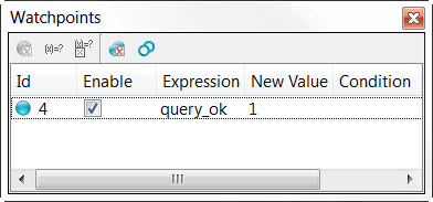 This figure is a screenshot of the Debugger Watchpoints tab.